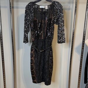 Byron Lars Black Sequin Dress-New